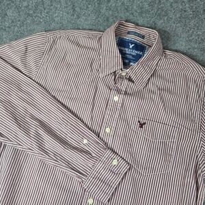 American Eagle Outfitters Vintage Fit Striped‎ Button Down Shirt L Mens